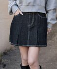 WEGO デニムプリーツミニスカート