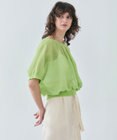 BEIGE， 【洗える・Oggi 7月号掲載】LUPINUS / リネン混半袖プルオーバーギャザーニット