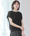 自由区 L 【洗える】レーシーリネンコットン ニット