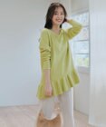 Tiaclasse L 【洗える】ななめフリルニットプルオーバー