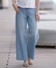 J.PRESS LADIES S 【洗える】BASIC STRETCH DENIM ワイド ストレート デニム