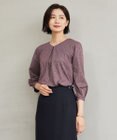 J.PRESS LADIES ストライプジャカード Vネック カットソー