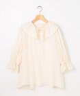 組曲 L 【先行予約】【WEB限定】シアーリンクルクロス フリル襟ブラウス