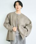自由区 【カタログ掲載】ウールリバーチェック柄ノーカラー コート
