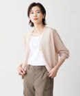 J.PRESS LADIES L 【洗える】LINEN MIX SHEER Vネック カーディガン