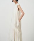 ATON NATURAL DYD LINE LAWN ｜ サイドタックドレス