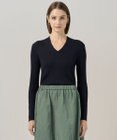 ICB L 【新色追加】 エクストラファインメリノリブ Vネックプルオーバー