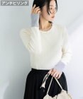 Green Parks アンチピリング袖配色ニットプルオーバー