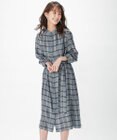J.PRESS LADIES L 【洗える】セルロース綾チェック ワンピース