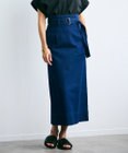 BEIGE， 【洗える・Oggi ８月号掲載】NAVIGLIO / ベルト付きハイウエストデニムスカート