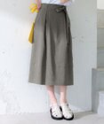 23区 【洗える】リネンレーヨンストレッチ タック スカート