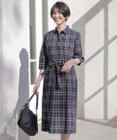J.PRESS LADIES L 【洗える】コンパクトチェック シャツカラー ワンピース