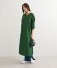 Green Parks ７分袖裏毛ドッキングロゴワンピース