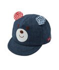 MIKI HOUSE HOT BISCUITS 【44-52cm】 くまのお顔 デニムキャップ