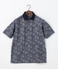 JOSEPH ABBOUD 【吸水速乾】リーフ柄ジャガード 半袖 ポロシャツ