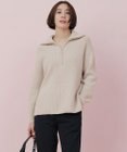 23区 L 【洗える】ウールコード ハーフジップ ニット