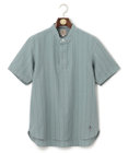 J.PRESS MEN 【HYBRID LINEN】ドビーストライプ バンドカラーラガーシャツ