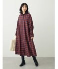 Green Parks ビエラチェックシャツワンピース
