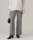 ICB L ハウンドトゥースツイード ワイドストレートパンツ