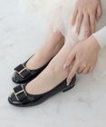 Bridget Birkin 【Bridget Birkin】バックルグログランリボンレインパンプス