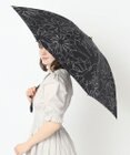 MOONBAT 【新色追加】ランバン オン ブルー 折りたたみ傘 フラワー柄サテンジャガードプリント 簡単開閉