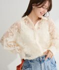 Green Parks オーガン刺繍比翼シャツ