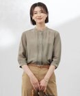 J.PRESS LADIES 【WEB限定カラーあり・洗える】Sheer Vis リネン バンドカラー ブラウス