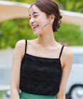 Tiaclasse 【洗える】スカラップニレースニットキャミソール