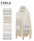 MOONBAT FURLA ウール混 超大判ラメ入りブロックチェックストールマフラー／幅70cm