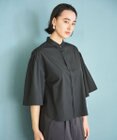 #Newans 【洗濯機可能/シワになりにくい】〈お尻・太ももをカバー〉フレアスリーブイタリアンカラーシャツ