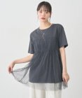 earth music&ecology ニュアンス柄レースドッキングプルオーバー