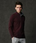 JOSEPH ABBOUD 【キングサイズ/ストレッチ/イージーケア】キャリーマンツイルジャカード ハーフジップ カットソー