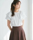 Feroux 【洗える】袖フリルブラウス