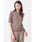 DAKS コットン混ストレッチ ロゴメッシュスリーブ Vネックプルオーバー