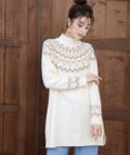 Tiaclasse L 【洗える】ノルディック柄ニットチュニック