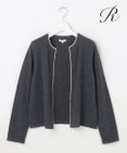 23区 L 【R(アール)】ウールカシミヤ パールトリム カーディガン