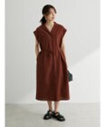 Green Parks 綿麻混開襟ワンピース