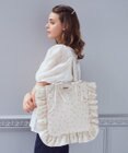 Maison de FLEUR ローズプリントフリルトートバッグ