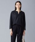 ICB 【洗える・WEB限定カラーあり】 ウールミルドサキソニー キーネックブラウス