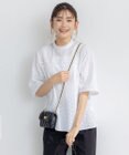 組曲 【WEB限定色あり】エンブロイダリーレース　ハイネック半袖ブラウス