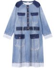 ツモリチサト ワンピース 長袖 ルームウェア 綿100%(本体) ミニ裏毛素材 デニム風プリント チュニック tsumori chisato SLEEP UNX558 /ワコール