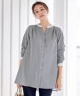 Tiaclasse L 【洗える】クレリックシャツチュニックブラウス