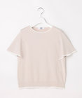 J.PRESS LADIES L COOL MINT COTTON POLYESTER フレアスリーブ ニット プルオーバー
