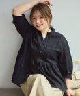 UNFILO L 【野呂佳代さん着用】ペプラム ギャザーブラウス