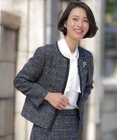 J.PRESS LADIES 【セットアップ対応】ファンシーツイード ノーカラー ジャケット
