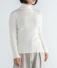 muuc 〈洗えるニット〉〈肌に優しいニット〉〈カシミヤ×シルク×ウール〉〈通年着られるニット〉リブ編みタートルネックニットプルオーバー