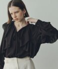 YECCA VECCA シアーラッフルブラウス