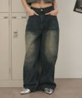 WEGO バックベルトクロスバギーデニム