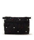 LeSportsac COSMETIC CLUTCH/レッド/ホワイトハートEMB