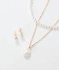 Phoebe 〈オンワード限定セット〉クラスパールライトフィットイヤリング×クラシカルパール2連ネックレス